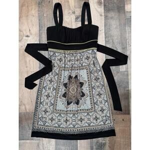 En Focus Studio Boho Design Women's BoHo Paisley  Waist A-Line Dress Size 6